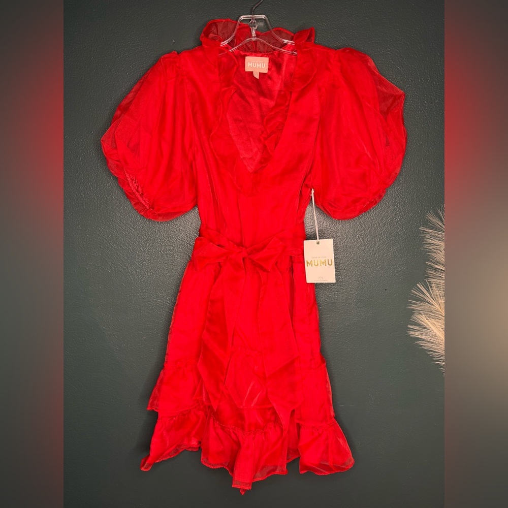 Show Me Your MuMu Red Ruffled Mini Dress - Picture 2 of 10